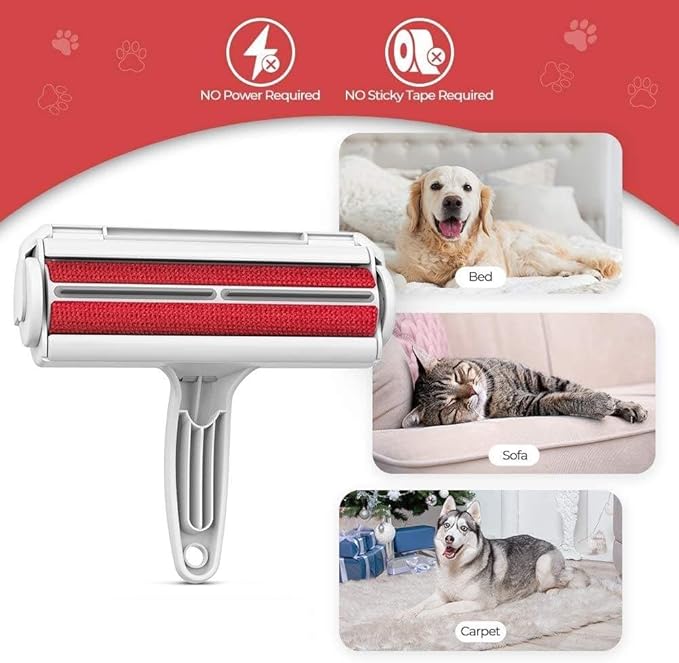 ALPHAA Pet Hair Remover - Roller Pet Hair Remover and Reusable Lint Roller Effortlessly Eliminate Fur from Furniture, Carpets, and Clothing - A Must-Have for Pet Owner
