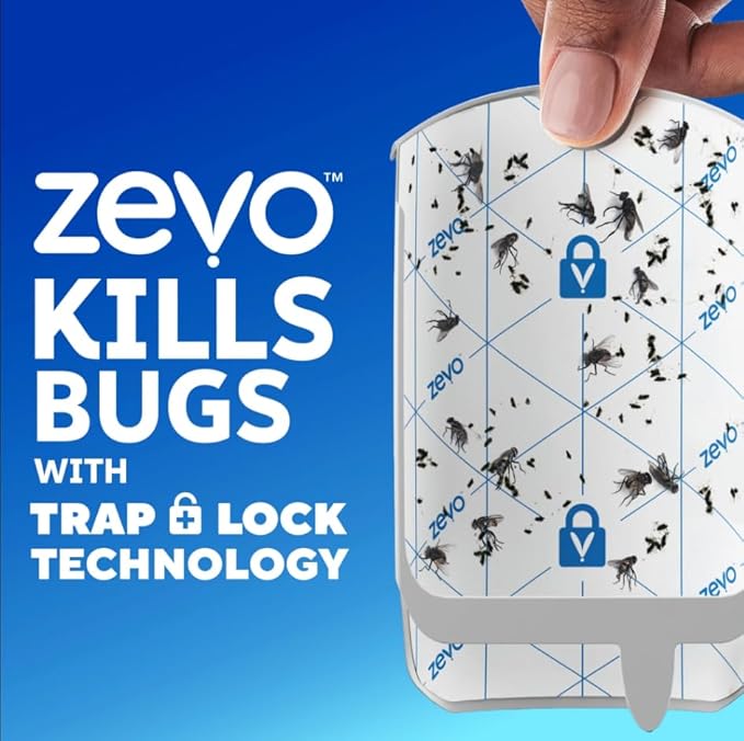 Zevo 2 Plug-in Flying Insect Traps with 6 Refill Cartridges – Indoor Fly Trap & Bug Catcher for Gnats, Fruit Flies, and Moths – Safe, Clean & Effective