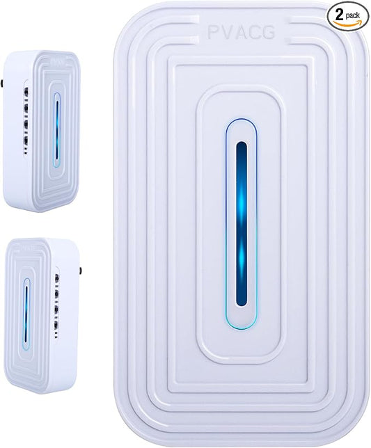 2 Pack 8-Emitter Negative Ion Air Purifier, Plug in Ionic Air Cleaner with Blue Light Quiet and Energy Saving Air Ionizers for Home Office Bedroom Bathroom Living Room and Pet Room(2,White)