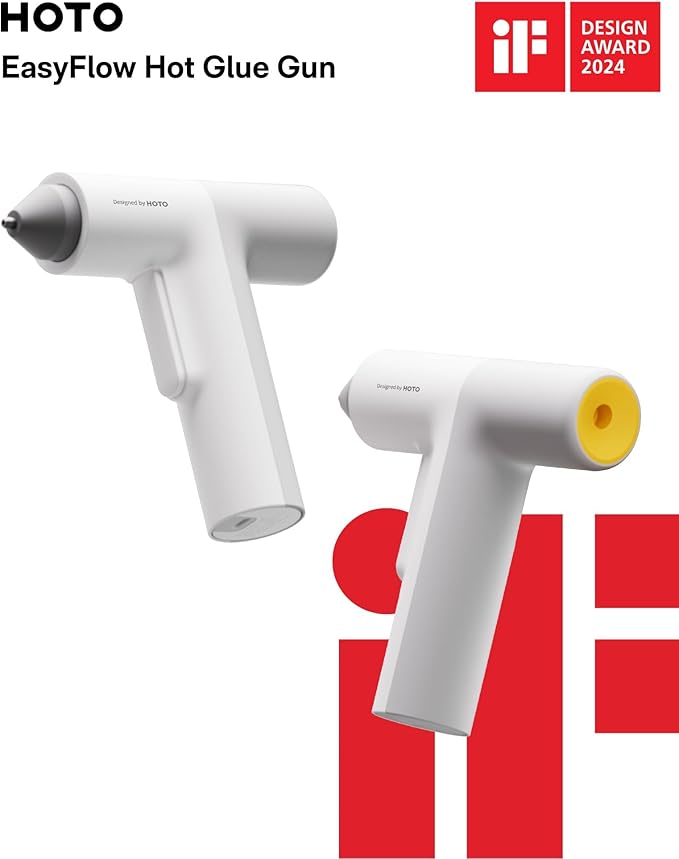 HOTO Easyflow Cordless Hot Glue Gun, Auto Dispensing Glue Gun with 40 Glue Sticks, 30s Fast Preheating, 3000mAh, Anti-Scald & Anti-Drip, Wireless/Wired, Ideal for DIY/Kids Crafts & Home Repairs
