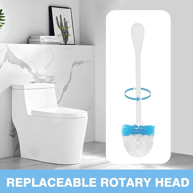 2 Pack Toilet Brush Replacement Head Compatible with OXO Good Grips Toilet Brush, Toilet Brush Refills for OXO Toilet Brush Only, Plastic Toilet Brush Head & Nylon Material