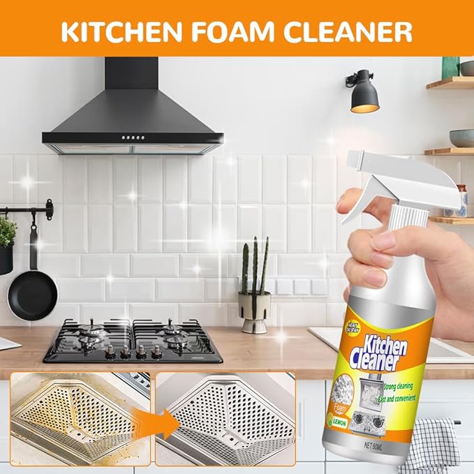 Kitchen Foam Cleaner, 2025 New All-Purpose Cleaner, Portable Grease Remover for Home Kitchen, Durable Stove Cleaners for Restaurant, Easy Clean Pot and Pan Cleaners for Housewife (1)