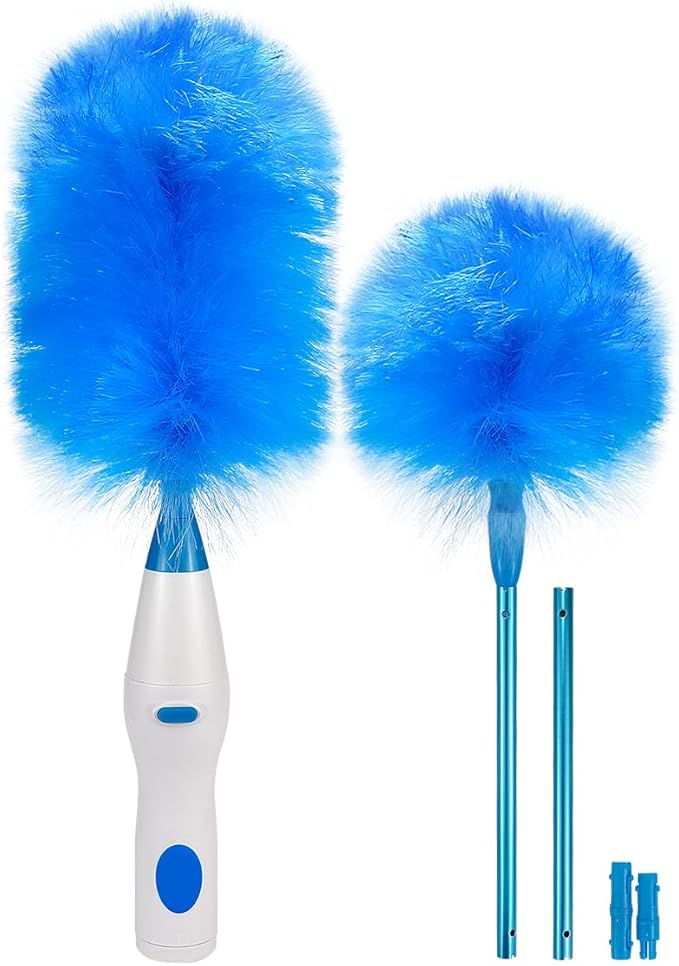 Electric Duster Brush-180°Electric Duster Multi-Function Automatic Electrostatic Adsorption Brush Cleaning Tool for Furniture, Window and Bookshelf