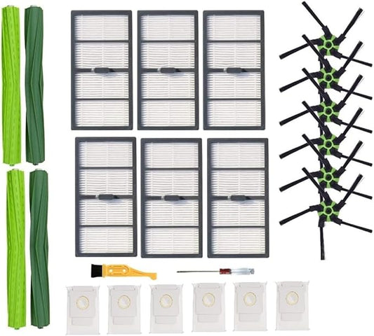 ANBOO 20 Pack Replacement Parts for iRobot Roomba S Series s9 (9150) s9+ s9 Plus (9550) Vacuum Cleaner,(2 Set Rubber Brushes, 6 Filters, 6 Side Brushes, 6 Automatic Dirt Disposal Bags)