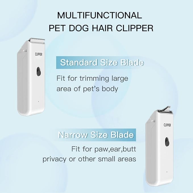 Grimgrow Dog Cat Home Hair Waterproof Clipper Portable Electric USB Rechargeable Pet Grooming Tools Low Noise Shaver Cordless Trimmer for Small and Large Pets