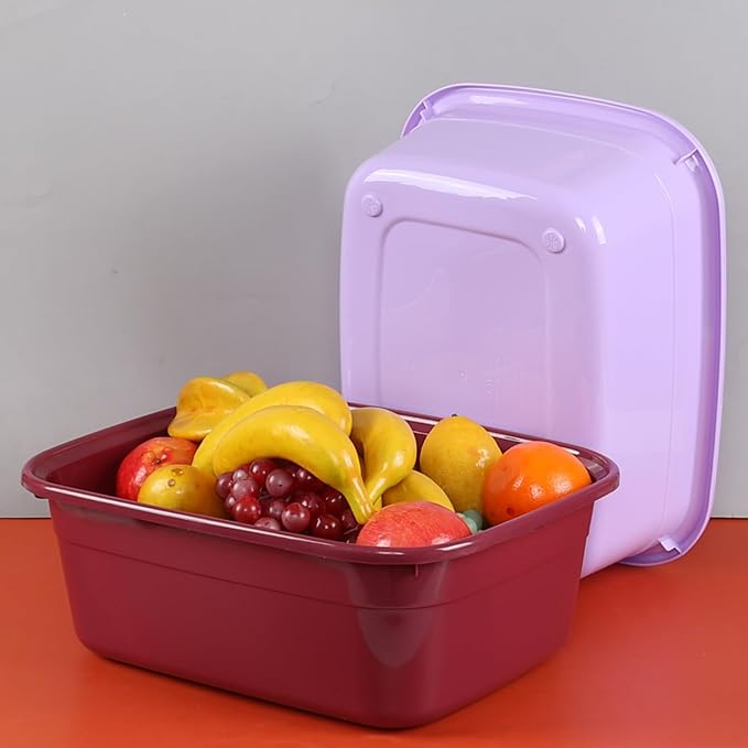Saedy 14 Qt Plastic Dish Pan, Pack of 4 Rectangular Washing Basin