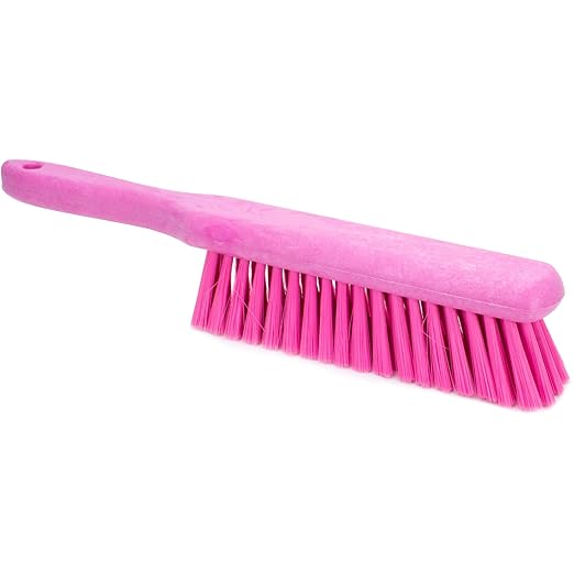 SPARTA Handheld Soft Counter Brush 8 Inch Bristle Span, Multi-Use Dust Brush with 5 Inch Handle for Tables, Countertops, and Delicate Surfaces, Polyester, Pink