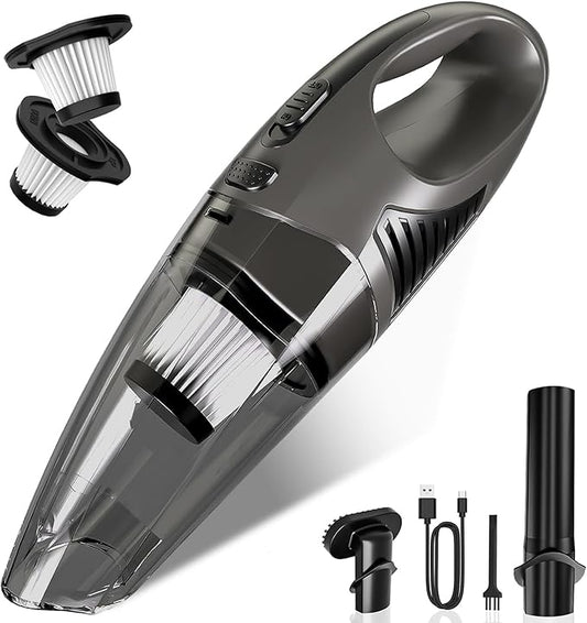 Jeagfen Handheld Vacuum Cordless, 11KPA Strong Suction & 25 Mins Runtime Brushless Motor, Rechargeable Car Vacuum Cleaner with 2 HEPA Filter/Multi-Accessories/Lightweight, for Home/Car/Office Cleaning
