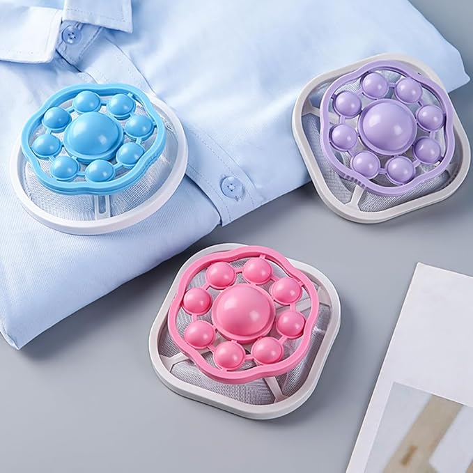 3PCS Floating Hair Filtering Mesh Removal, Reusable Lint Catcher for Washing Machine Wool Device, Pet Hair Remover Hair Filter Cleaning Mesh Bag (Mix)