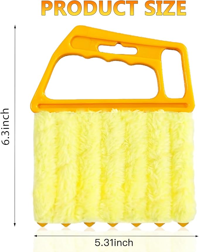AOCEAN 2 Pcs Blind Cleaner Duster Tool 7-Finger Dusting Cleaner Tool for Window & Air Conditioner Handheld Mini Duster Brush for Wood Blinds Dust Dirt