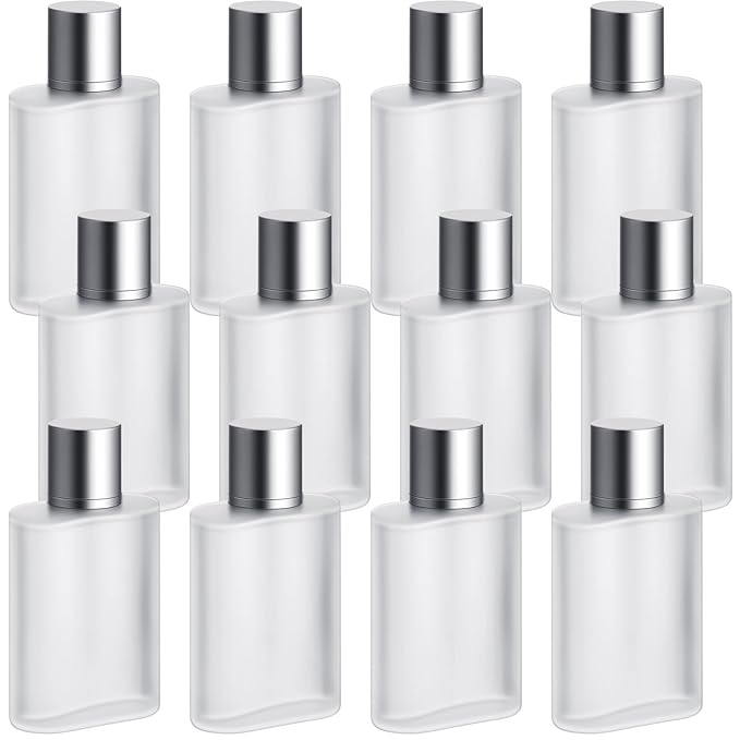 Tessco for you 6 Pcs 1.7 Ounces Perfume Bottles Empty 50ml Frosted Body Spray Glass Bottles Empty Refillable Atomizer Perfume Dispenser Fine Mist Atomizer Cosmetic Make up Container (Silver Gray)