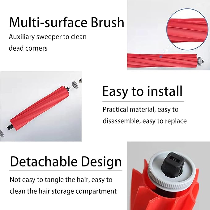 Accessories Kit Compatible for Roborock S7/Pro/MaxV//MaxV Plus/Maxv Ultra G10 G10S G10SPRO Robot Vacuum Cleaner Replacement Parts, Main Side Brush Self-Cleaning Rolling Brush Filter Dust Bag Mop Pad
