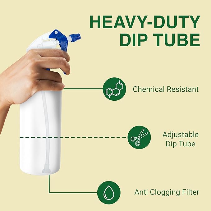Heluva Green Spray Bottle Nozzle Replacement, Bottle Tops Only - Sprayer Nozzle Triggers for Heavy Duty, Commercial, Home Cleaning Solutions - Fits 8,16,24,32 oz Plastic & Glass Bottles, Blue 3 Pack