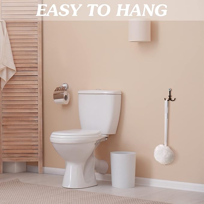 Zhehao 80 Pcs Toilet Bowl Brush Soft Swab Toilet Bowl Bulk White Reusable Long Plastic Handled Cleaners Scrubber Mop with Silk Cotton for Home Bathroom, 15 x 3 Inch, Without Cone Cup