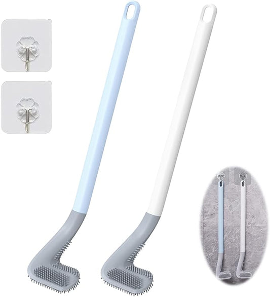 Golf Toilet Brush, Silicone Toilet Brush and Holder Set, Long Handled Toilet Brush, No Dead Corner (A(Without Cover))