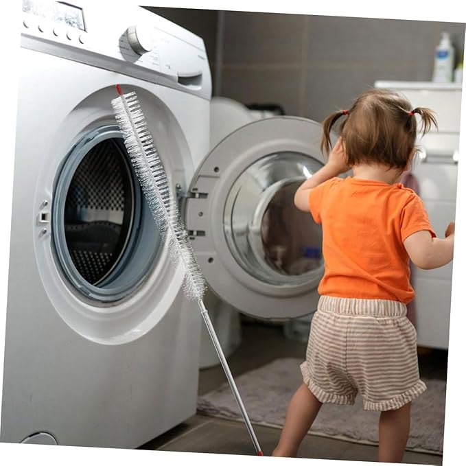 ULTECHNOVO 2Pcs Stainless Steel Washing Machine Cleaner Brush with Long Handle for Deep Cleaning Appliances Dryer Lint Brush for Efficient Vent and Refrigerator Maintenance