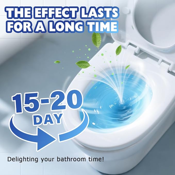 Automatic Toilet Bowl Cleaner, 2025 New Toilet Cleaning Tablets, Long Lasting Tank Cleaner for Bathroom, Convenient Blue Deodorizer, Easy Flush Cleaner Tablets for Home (20)