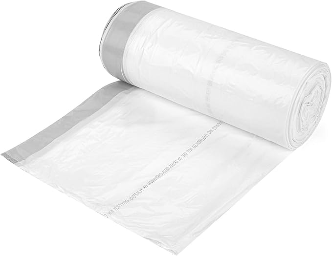 Ultrasac 13 Gallon 1.2 MIL White Drawstring Trash Bags - 23.5" x 31.25" - Pack of 60 - Fits simplehuman N