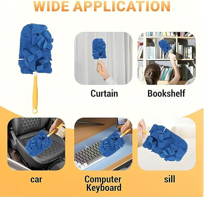 360° Electrostatic Duster Refills — The Sustainable Choice for a Dust-Free Home, Washable Reusable Duster Pads with Microfibers, Heavy Duty Dusters for Cleaning (1 Handle + 5 Refills)