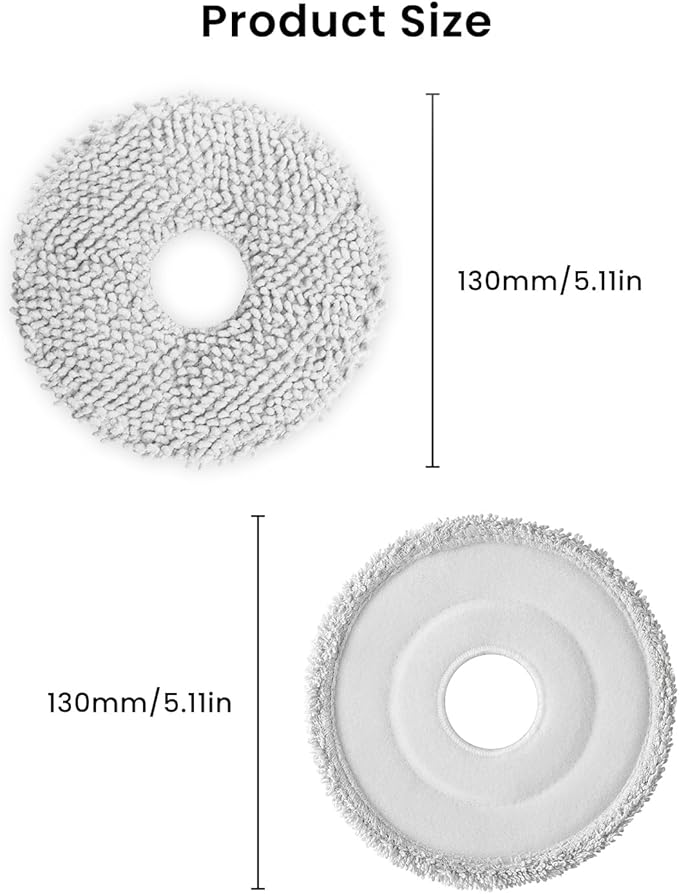 12Pack Microfiber Vacuum Mop Cloth Pad for Dreame X50 Ultra/L20 Ultra/L10s Pro/L10s Pro Gen2/X40 Ultra/for Xiaomi X10+/X20+/for Mova P10/P50 Robot Vacuum,Replacement Part Washing Mopping Pad Mop Pad