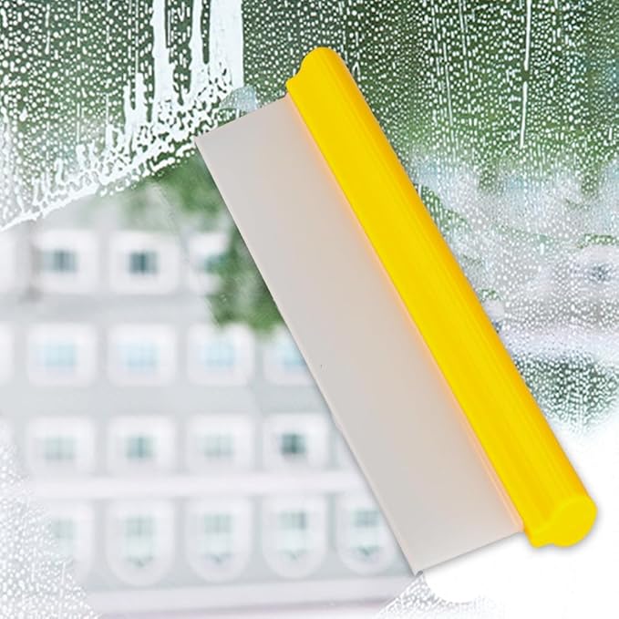 Car Squeegee,12 inch Silicone Automotive Water Wiper for Drying,Flexible Auto T-Bar Water Blade for car, Windshield, Glass, Window, Bathroom(Yellow)