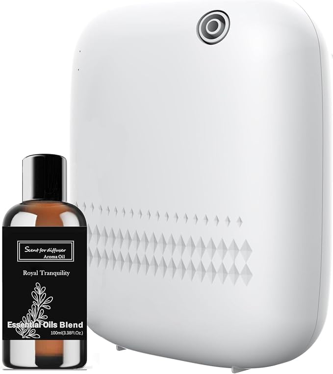 Upgraded Scent Air Machine for Home Cover Up to 2000 sq.ft, Hotel and Commercial Use 400ML Diffuser with 100ML Royal Tranquility Essential Oil, Waterless Cold Air Diffuser for Home, Office