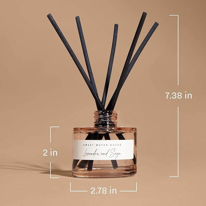 Sweet Water Decor Relaxation Reed Diffuser – Room Decor Aesthetic with Long-Lasting Premium Fragrance of Eucalyptus, Cedar, Patchouli, Vanilla 4 Months – Ideal for Aromatherapy and Home Decor