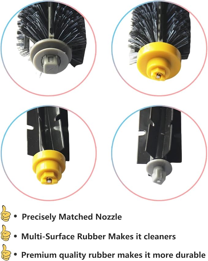 Amyehouse Accessory Replacement Kit Bristle Beater & Side Brushes & Aero Vac Filters Compatible with iRobot Roomba 600 Series 585 595 614 618 620 630 650 660 680 685 690 692 694 695 Vacuum Parts