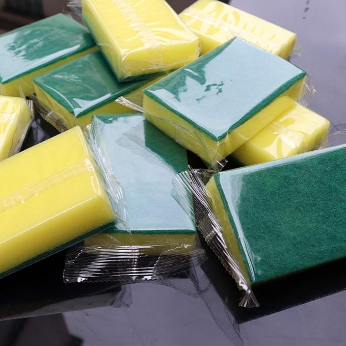 Sponge Individually Wrapped，Kitchen Dishwashing Sponge Scouring Pad Dishcloth Suitable for Travel Apartments Set of 24 PCS