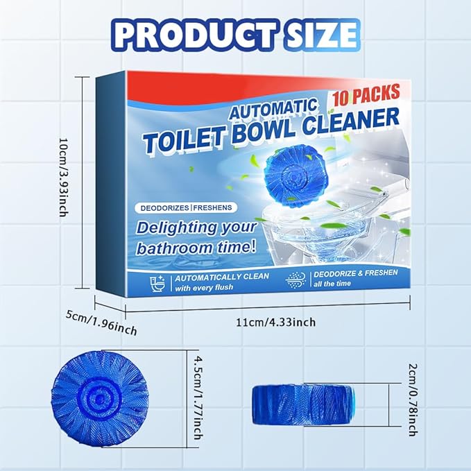 Automatic Toilet Bowl Cleaner, 2025 New Toilet Cleaning Tablets, Long Lasting Tank Cleaner for Bathroom, Convenient Blue Deodorizer, Easy Flush Cleaner Tablets for Home (20)