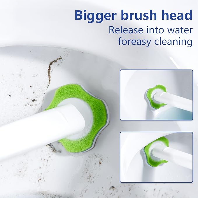 Toilet Bowl Wand Cleaner Refills,Disposable 30 Magic Sponge Eraser Wand Refills, for Bathroom Toilet Cleaning Brush(Refills, 30 PCS)