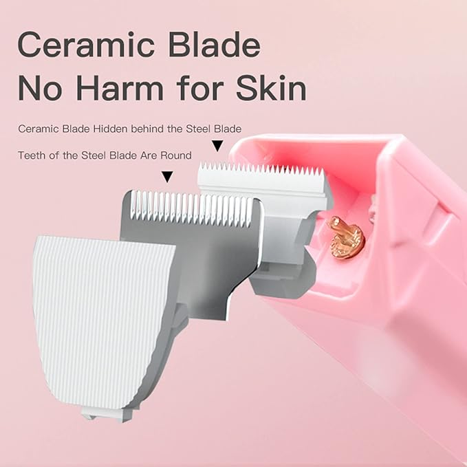 Grimgrow Replaceable Charging Cable&Standard Size Ceramic Blade Set,Pet Dog Hair Clipper Cat Trimmer Used Blade