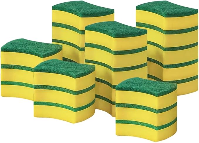 Codian 24 Pack Kitchen Cleaning Sponges Heavy Duty Scrub Sponges for Grease & Stains, High-Density Durable Dishwashing Scrubber Pads, Non-Scratch Sponge for Dishes/Countertops/Utensils