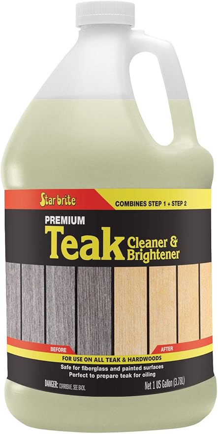 STAR BRITE Teak Cleaner & Brightener, Restore Weathered Wood, 128 OZ (094900)