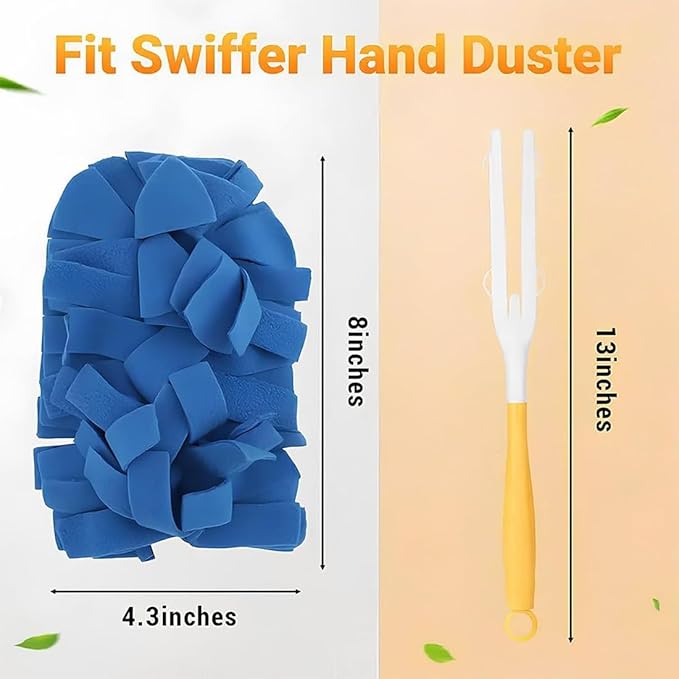 360° Electrostatic Duster Refills — The Sustainable Choice for a Dust-Free Home, Washable Reusable Duster Pads with Microfibers, Heavy Duty Dusters for Cleaning (Handle Only (1 Pc))