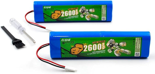 elxjarenergy (2-Pack) 14.8V 2600mAh Li-ion Battery, Compatible with ILIFE V3s Pro V5s Pro V50 V8s X750 PUCRC90 Deebot DF45 Robot Vacuum Cleaner 18650B4-4S1P-AGX-2 SUN-INTE-202