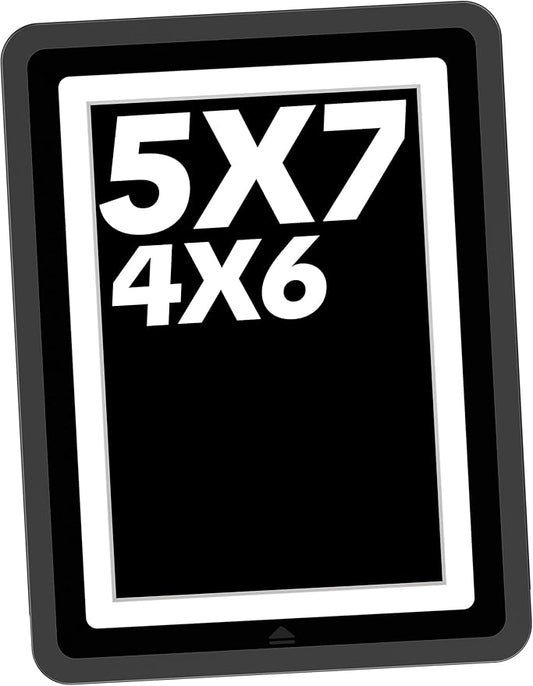 1-Pack 5x7 Picture Frame or 4x6 with Mat – Shatterproof Plastic Picture Frames for Family, Nursery & Playroom, Wall & Tabletop Frame for Home or Office, Safe Lightweight Design, Midnight Elegance