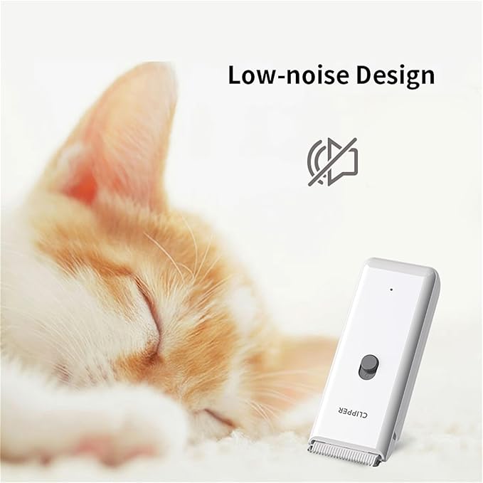 Founouly Handy Dog Cat Clippers - Professional Cordless Grooming Tools - Low Noise Pet Hair Trimmer Kit, AP005, White