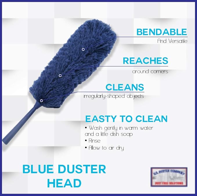 Cobweb Duster with Extension Pole, Plus Size Microfiber Ceiling Fan Duster Extendable 20 feet Reach, 3-Stage Aluminum Telescoping Pole Long Handle Webster Duster for Cleaning