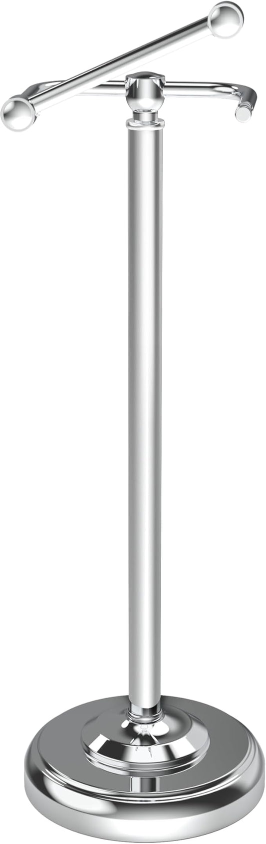 WZKALY Toilet Paper Holder Stand, Polished Chrome Toilet Paper Holder Free Standing, Post Pivoting Design & Stable Weighted Base SUS304 Stainless Steel for Bathroom(Mega Roll)