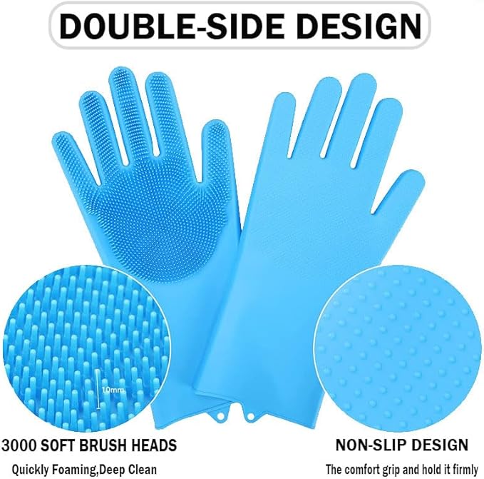 Anazzly pte Grooming Gloves: Bite-Resistant Pet Bathing Glove with Anti-Slip Particles, Wet and Dry use, Safe for All Ages. Great as Dog Brush Glove and Cat Gloves for Grooming