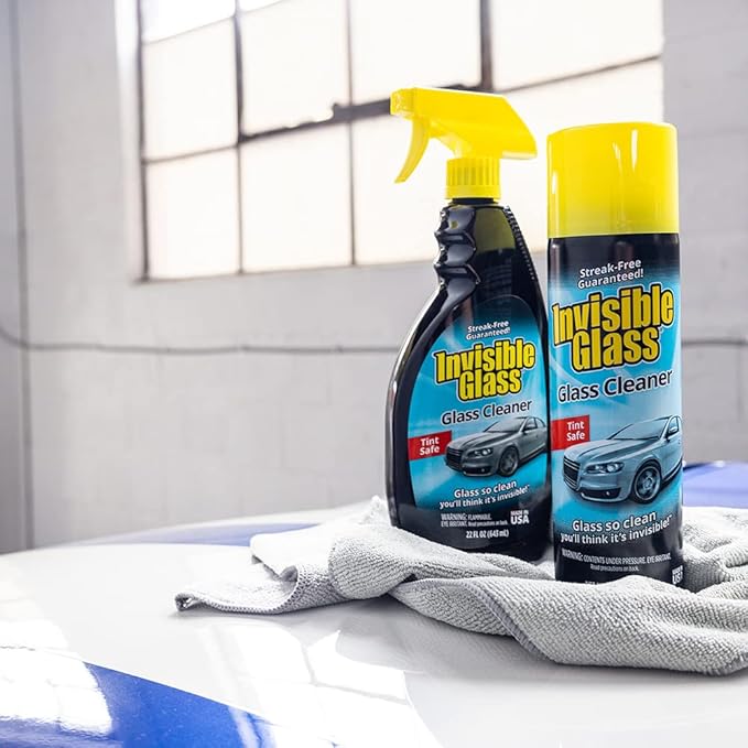 Invisible Glass 91164-12PK Premium Aerosol Glass and Window Cleaner for Auto and Home Cleans Glass, Windows, Windshields, and More, Streak-Free, Ammonia-Free, Tint-Safe, 19 oz (Pack of 12)