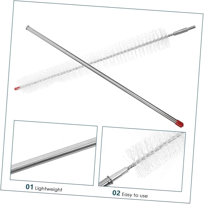 SKISUNO 2pcs Long Handle Stainless Steel Washing Machine Cleaning Brush Detachable Lint Tool for Dryer Refrigerator Household Appliances Easy Assembly Scratch Resistant Versatile Cleaning
