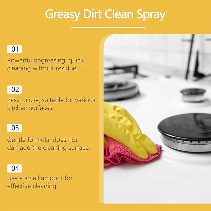 Multifunctional Powerful Kitchen Foam Cleaner, 2025 New All Purpose Oil Stain Cleaning Spray, Powerful Degreasing, Gentle Formula, Perfect Forovens, Grills And Microwaves (1)
