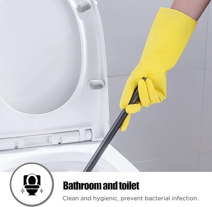 Rubber cleaning gloves 3 or 6 Pairs for Household,Reuseable dishwashing gloves for Kitchen.