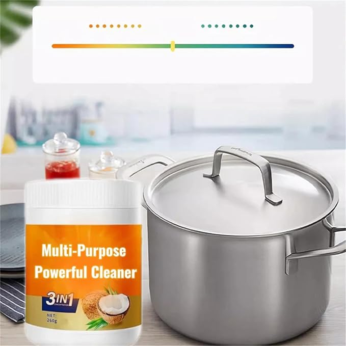 Multi Purpose Powerful Cleaner for Kitchen, 3 in 1 Coconut Oil Cleaning Paste, 3 in 1 Multi-Purpose Stainless Coconut Oil Cleaning Paste, for Oven, Pot and Stove (2)