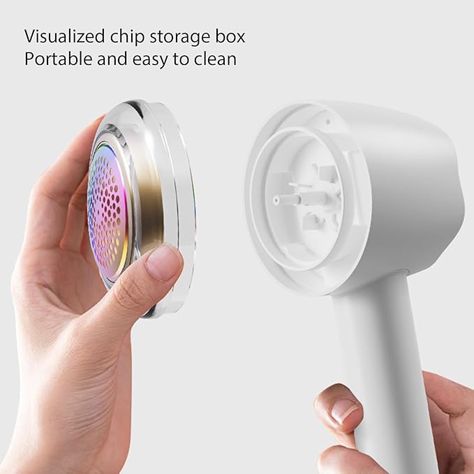 Fabric Lint Shaver, Clothes Fuzz Shaver, USB Powered Shaver and Lint Brush 2 in 1, Laundry Supplies to Remove Fuzz, Lint Balls, Pills On Clothes, Sweater, Seat Mat, Sofa, Furniture, Bedding (White)