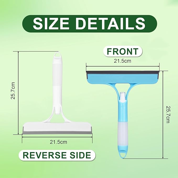 FZHZVVZPY 3 in 1 Window Cleaning Scraper, Window Squeegee with Sprayer, Window Cleaning Scraper for Windows, Walls, Car Windshields, Bathrooms, Kitchens, All-Purpose Window Cleaner Tool (White)