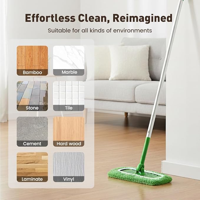 Reusable Mop Pads, Reusable Microfiber Mop Pads Compatible with Sweeper Mops, Replacement Wet Mopping pad Refills & Washable Dry Sweeping Cloths for Surface/Hardwood Floor Cleaning (Blue-8PCS)