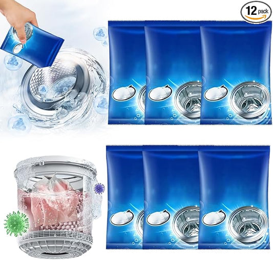 Washing Machine Cleaner, 2026 New Powerful Stain Remover for Washing Machine Tanks - Deep Clean Solution for HE Top Load and Front Load Washers, Descaler for Drum, Tub & All Internal Parts (6Pack)